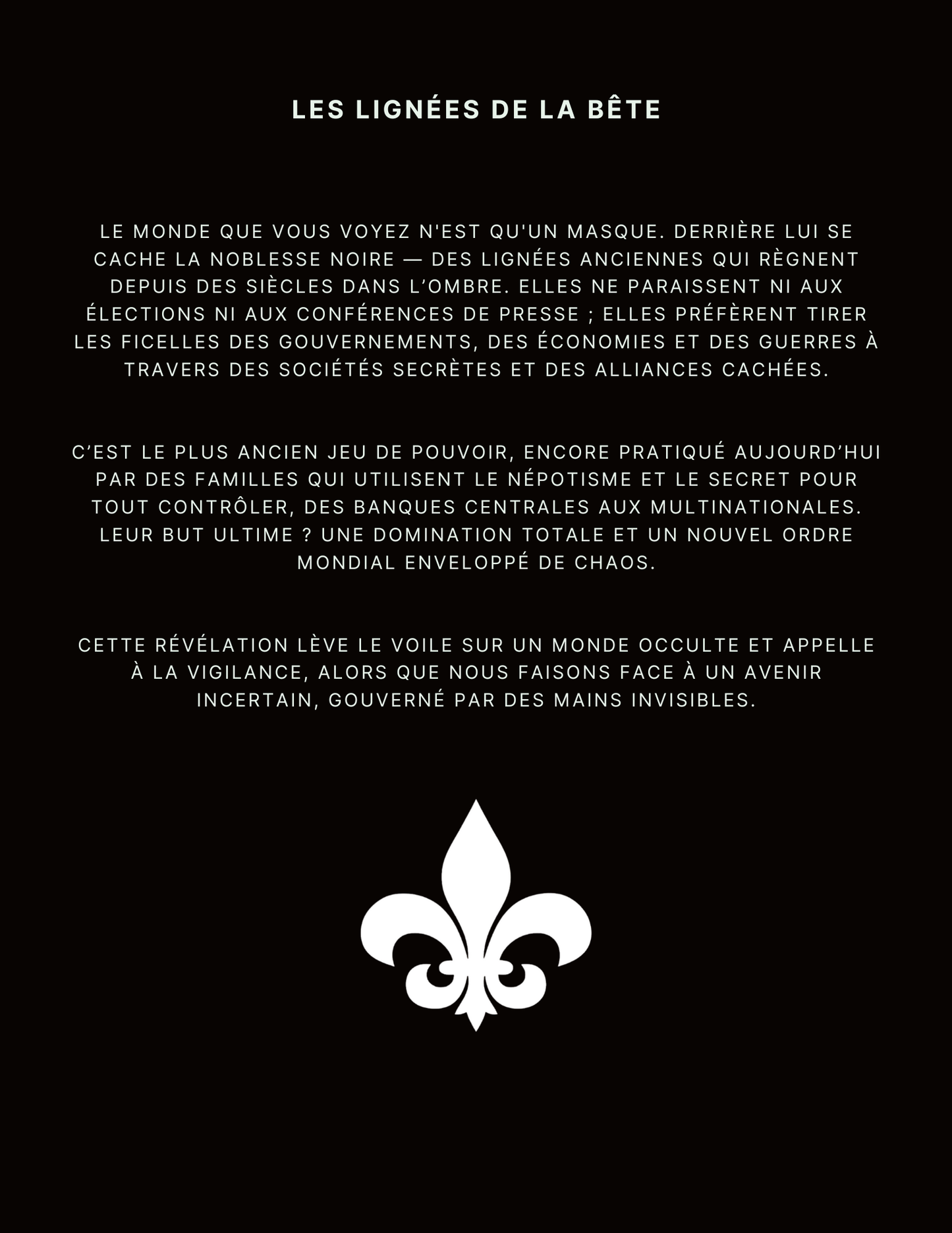 Les Lignées de la Bête (FRENCH PDF)